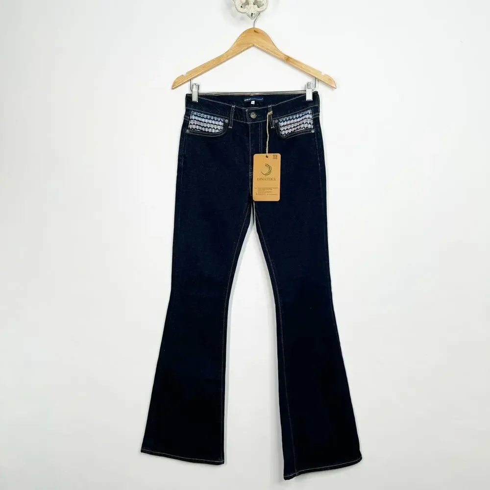 Levi's Made & Crafted Stem Flare Jeans Blue Anthro Mid Rise Boho Casual Size 27